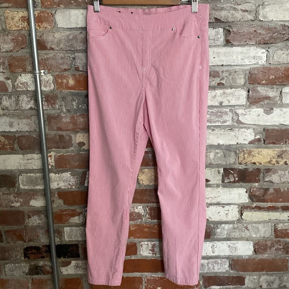 Mario Serrani Italy Pink and White Striped Skinny Pants Size M